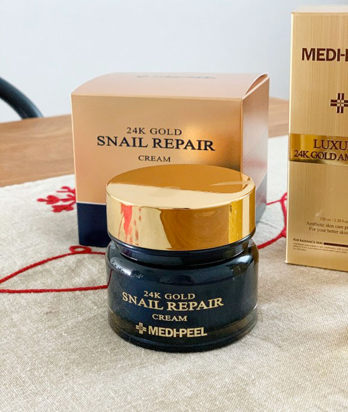 MEDI-PEEL 24K Gold Snail Repair Cream Prémiový krém se zlatem a hlemýždím mucinem foto 2 / Sladkost