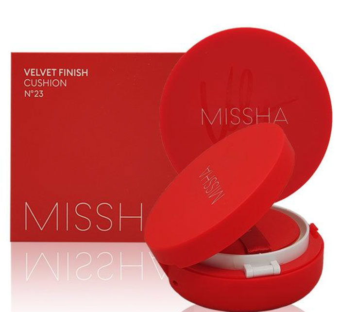 Missha Velvet Finish Cushion SPF50+/PA+++ 23 Natural Beige Кушон с матовым финишным покрытием фото 2 / Sweetness